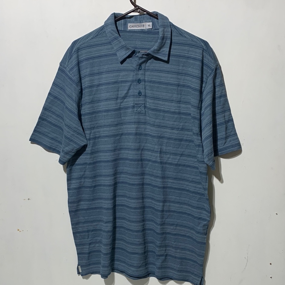Cariloha Jacquard Bamboo Polo Shirt NWT XL Slate Blue - Picture 3 of 10